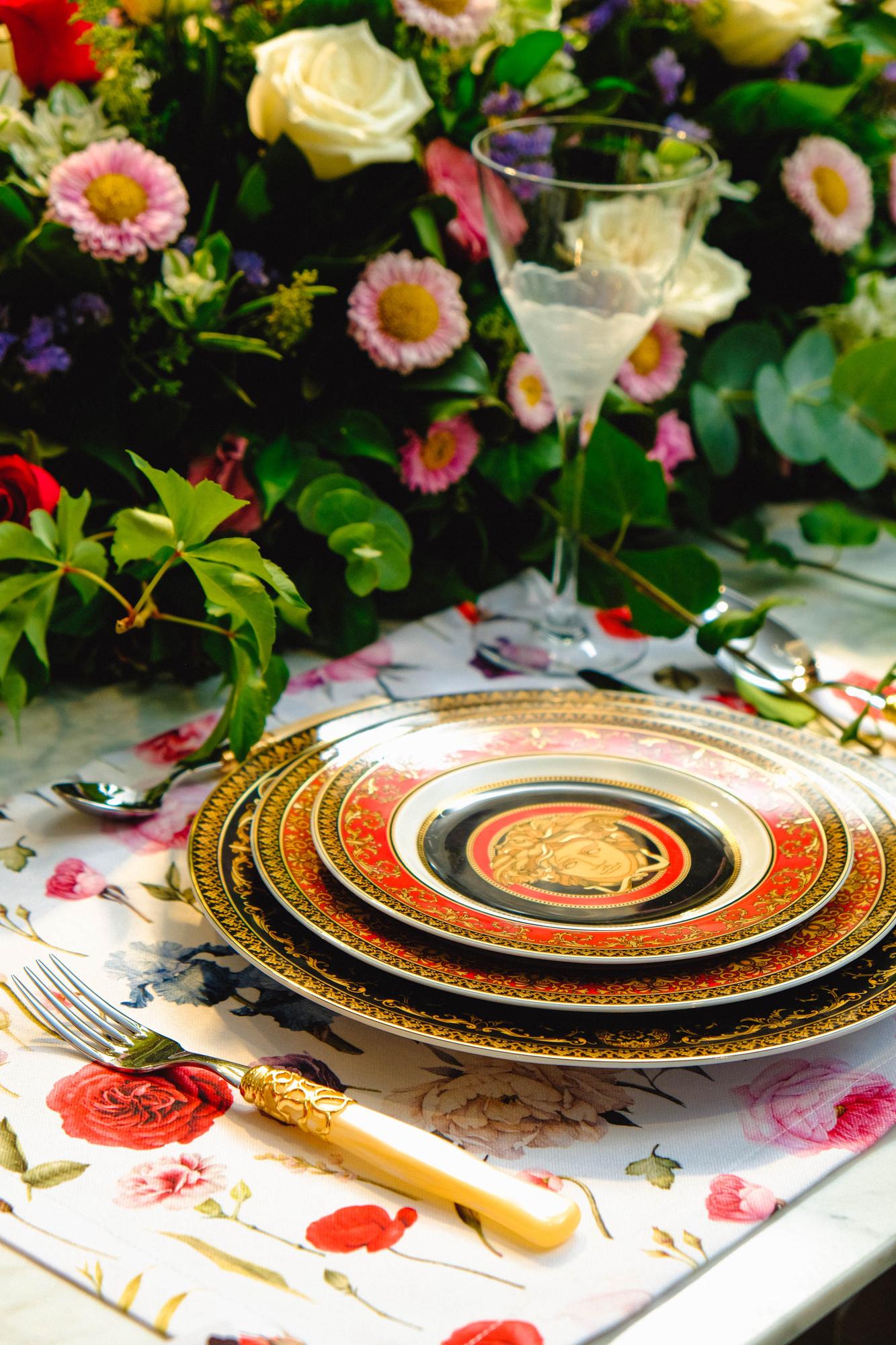 Staged table with plated dishes from a workshop